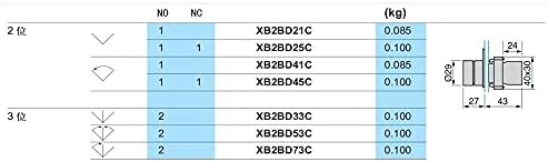 TINTAG XB2-BD21 XB2-BD33 2/3 Posições 1N0/1NC & 1NO/2NO Apertação Auto-travamento/botão de push de seletor de seleção