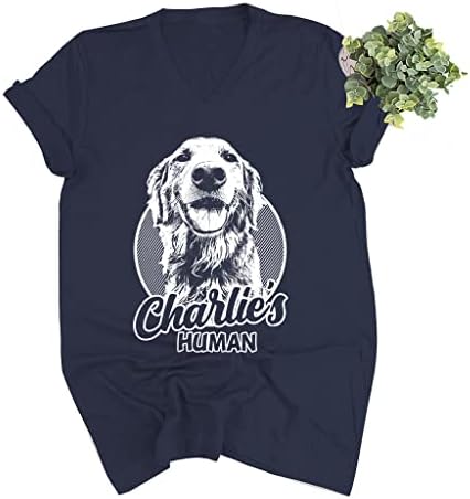 Pawarts Dog Persegoionalizado Camisas de Camisetas em V Camisa Gráfica Custom Campa para Mãe Dog Mom