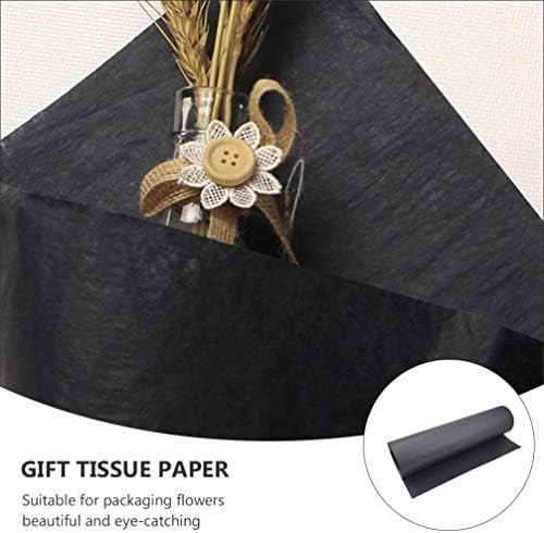 AMOSFUN FLOR GUESS Black Kraft Paper Roll Paper reciclável para embalagem de artesanato de arte Diy embalagem de
