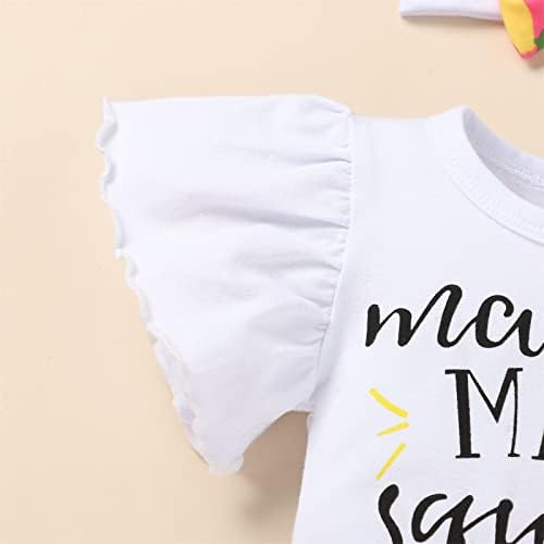 Recém -nascidos Roupfits Summer Lemon impressões calcinha+letra de letra de vibração imprime as roupas de bebê do Romper