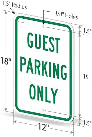 SignSIGN Somente estacionamento para convidados Sinal | 12 x 18 3m de alumínio refletivo de engenharia