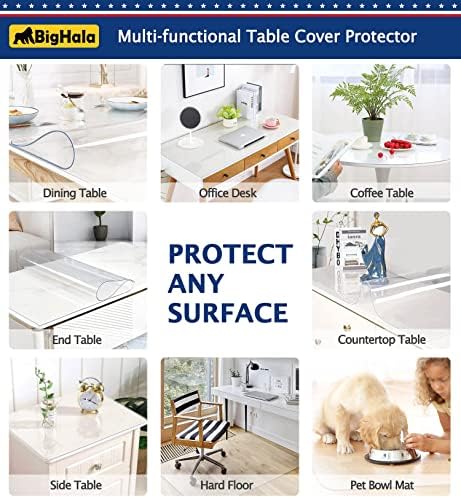 Protetor de mesa de bighala Protetor de mesa de mesa de plástico transparente Protetor de móveis grandes PVC PVC de toalha de comprimido