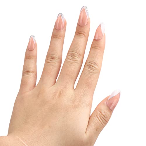 24pcs Francês Dicas de unhas Frances Pressione as unhas com mini kit de arquivo de removedor de cola de unhas