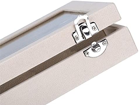 Caixa de jóias de veludo Boewill para mulheres com compartimento removível de tampa clara para anéis, brincos, colares