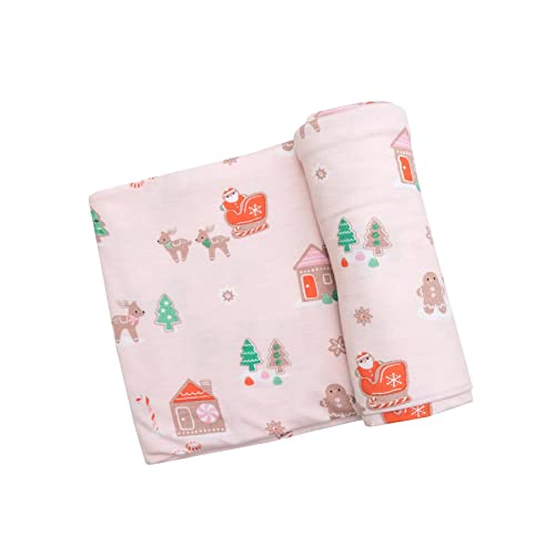 Angel Dear - Gingerbread Sleigh Pink Swaddle Planket 45x45