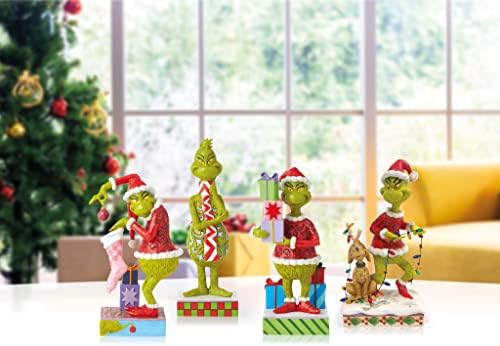 Enesco Jim Shore Dr. Seuss o Grinch com estatueta de cachecol longo, 9 polegadas, multicolor