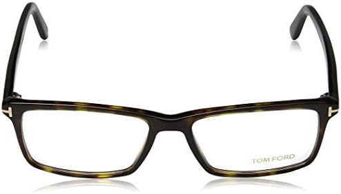 TOM FORD HOMEM TF 5408 EYEGLASS RETAGNULICOS 56mm, Havana escuro clássico brilhante, Log T Shiny Rose Gold, 56/16/145