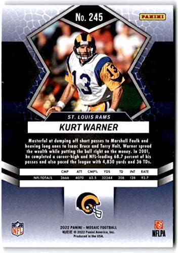2022 Panini Mosaic 245 Kurt Warner St. Louis Rams NFL Football Trading Card