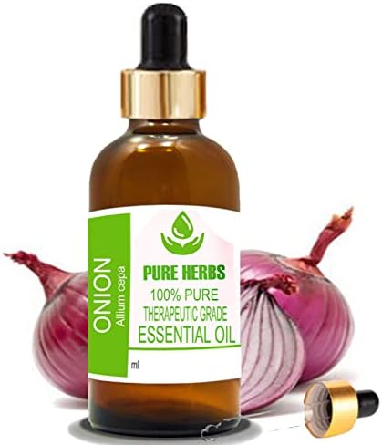 Hervas Pure Onion Pure & Natural Teleapeautic Grade Essential Oil com gotas de gotas de 50 ml