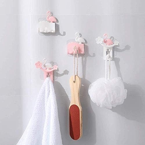 VPANG 6 PCs Creative Flamingo Casaco ganchos adesivos ganchos de parede pesada ganchos de parede para pendurar manto, casaco,