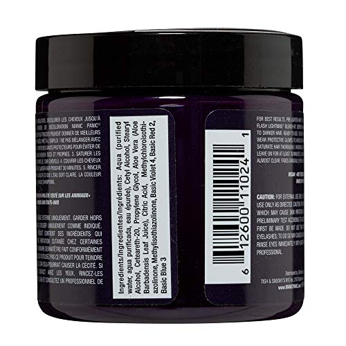 Manic Panic Purple Haze Tiador de cabelo roxo escuro - alta tensão de alta tensão - Semi permanente quente e muito escura
