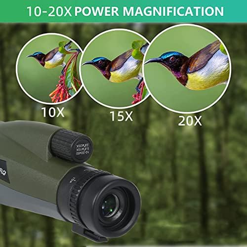 10-20x60 Zoom iPhone Monocular Telescópio - Camping Hunting Monoscope High Power - HD Monocular com adaptador de smartphone