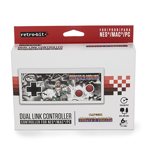 Retro -bit Ghost n Goblins NES & USB Dual Link Controller para PC, Mac e Nintendo - NES;