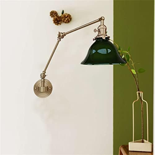 Yylkl esquerda e direita giram lâmpada de parede de cobre balanço longo braço longo iluminação de wandlamp nórdica