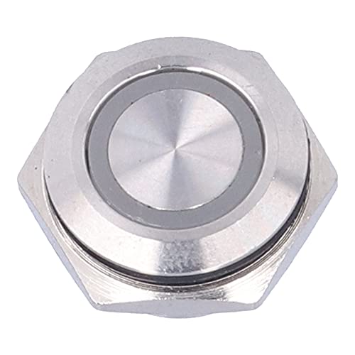 5pcs botão de pressão momentâneo, interruptores industriais botões de botão de botão Ré reset Metal Redefinir Ultra Ultra