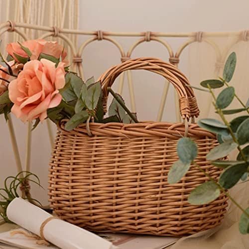 Cesto de flor de flor de flores de yithi cesto de flor pequena cesta de flores rústicas cesto portátil ornamento europeu