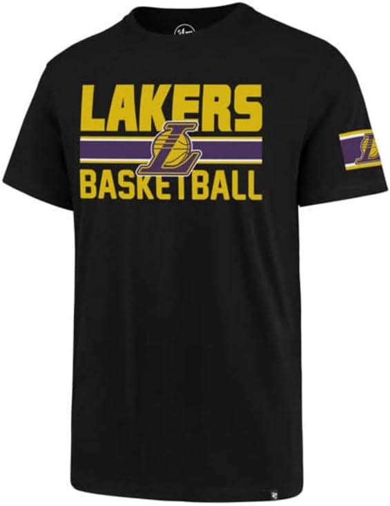 '47 Los Angeles Lakers Men a meia quadra da quadra rival camiseta de jato adulto Black