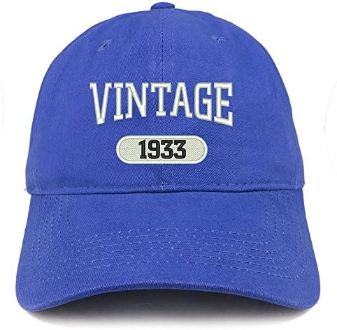 Trendy Apparel Shop Vintage 1933 Bordado 90º aniversário de algodão de algodão de ajuste relaxado