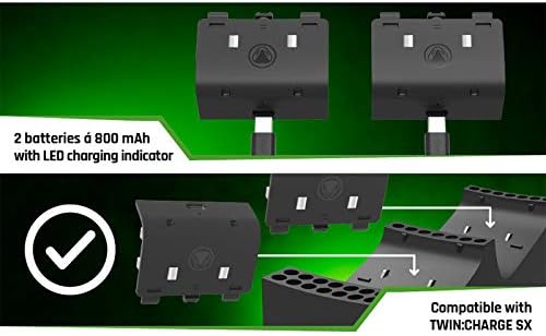 Snakebyte Xbox Kit Battery SX - Black - 2 Baterias de controlador da série X recarregável A 800mAh, comp. Com o Xbox