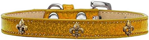 Mirage Pet Products Bronze Fleur de Lis Widget Dog Collar, tamanho 20, sorvete de ouro