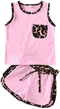 Girls Leopard Kids shorts Roupas de colete esportes estampas para bebês Conjunto de crianças roupas de meninas para