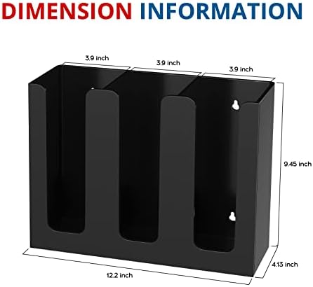 Kotemon Acrylic Cup e tampa da tampa, 3 compartimento, organizador de armazenamento de copo de copo de café descartável, preto