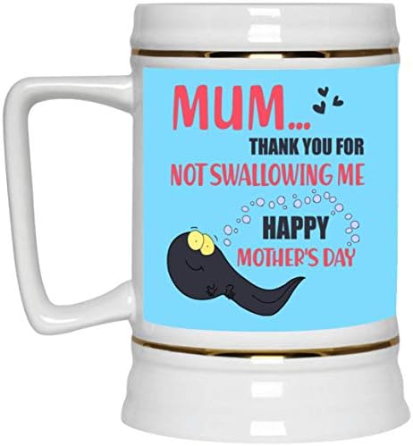 Mamãe urvog, obrigado por não me engolir caneca de café em cerâmica do dia das mães - Stein de cerveja - garrafa de água do chá