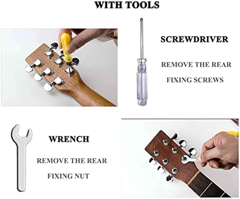 6 peças Tuning String Tuning Pin, botões de mecanismo de guitarra para guitarra elétrico ou acústico com ferramentas