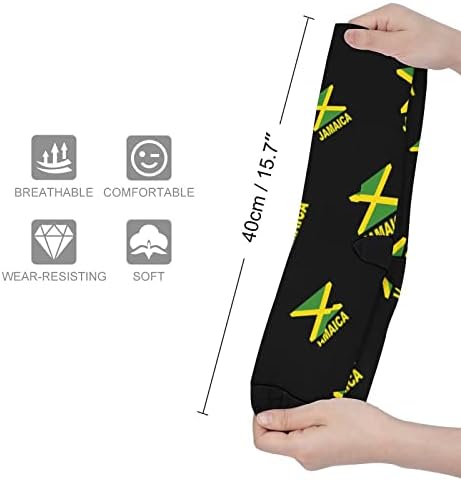 WeedKeyKat Jamaican Tripol Socks Novelty Funny Print Graphic Casual Moderate espessura para o outono da primavera e inverno