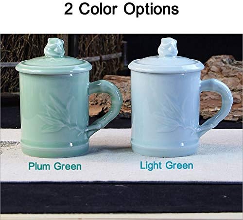 Seres Celadon Greenware, Jade Green Porcelain Cup, 2 cores verde e verde claro, 龙泉 青瓷杯 青瓷杯