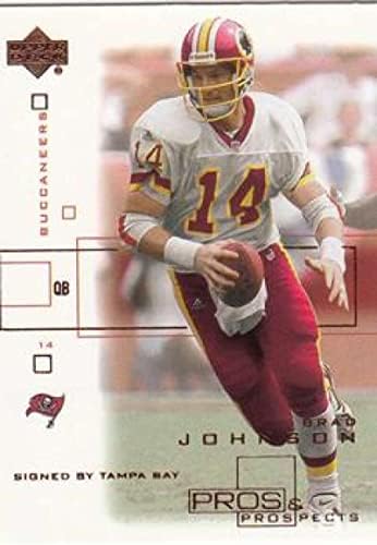 2001 Prós e prospects do Upper Deck 88 Brad Johnson Tampa Bay Buccaneers Cartão de futebol oficial da NFL em condição bruta