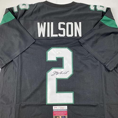 Autografado/assinado Zach Wilson New York Black Football Jersey JSA COA