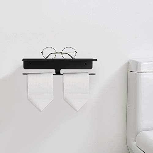 Suporte de papel higiênico com prateleira papel higiênico prateleira banheiro montado em parede de parede de papel higiênico suporte