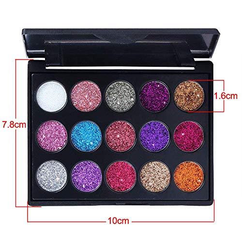 Evpct 15 cores brilho brilho brilho brilho paletagem de sombra paletagem paletagem glitter para garotas, rosa rosa rosa