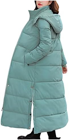 Cokuera Fashion Fashion Winter Longe New Capeled Jacket Causal Slim Plus Long Grost Cotel Cosy Casat Outwear com Pocket Lady