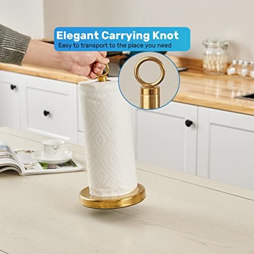 Bancada de suporte de papel de papel de ouro, base pesada de aço inoxidável, toalha de papel, suporte de toalheiro de papel, toalha