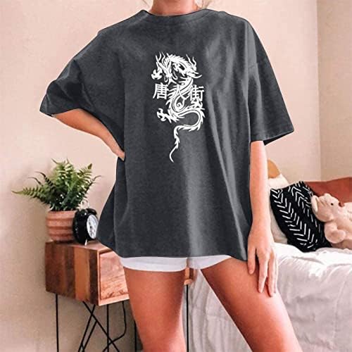 Ladies Manga curta 2023 Crewneck Boat Blouse Graphic Blouse Camiseta Fall Summer Cotton camisa para meninas adolescentes 4a 4a