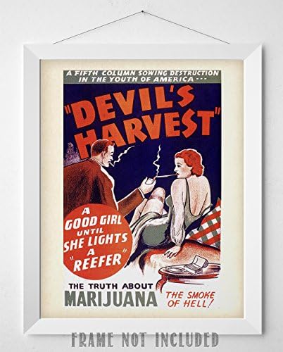 Lone Star Art Devil's Harvest Reefer Madness - A verdade sobre a maconha fumando 11x14 Poster Decoração de parede vintage