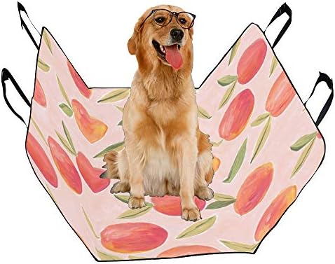Enevotx Cachorro da capa do assento de cão personalizado estilo de tendência Flores de impressão de folhas Capas de assento do carro