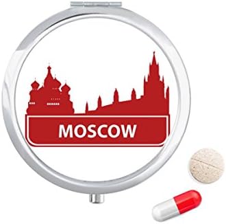Moscou Rússia Red Landmark Padrões de comprimidos Caixa de bolso Caixa de armazenamento Distribuidor de contêiner de