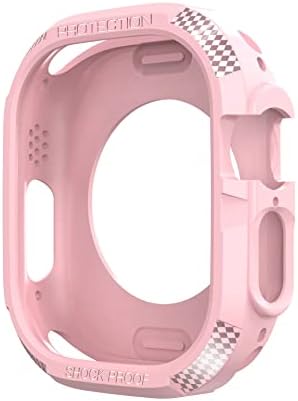 Caixa de relógio de padrão de fibra de carbono Ankang para Apple Watch Ultra 49mm TPU Protetive Case Protection Frame Bumper