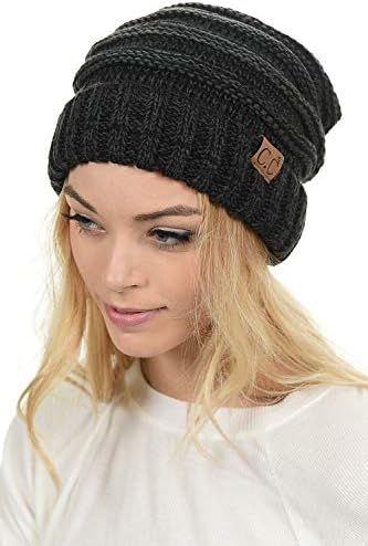 C.C HAT-100 Baggy Slouch de grande tamanho grossa chapéu de tampa quente Skully Knit Beanie