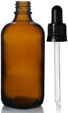 Oil autêntico Co 100 ml garrafas de vidro âmbar com tampa preta e evidente tampa de pipeta 1pcs
