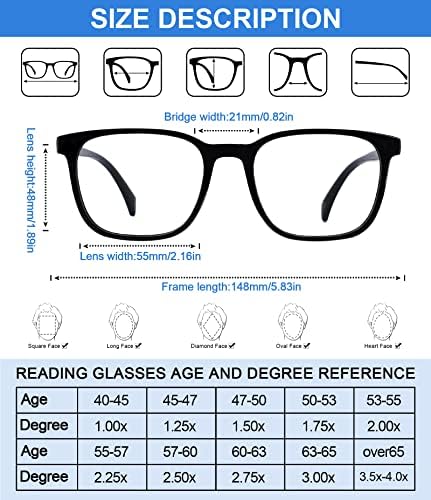 Occi Chiari Big Reading Glasses Men Oversize Grandes Square Readers 1.0 1,25 1,5 1,75 2,0 2,25 2,5 2,75 3,0 3,5 4,0 5,0 6.0