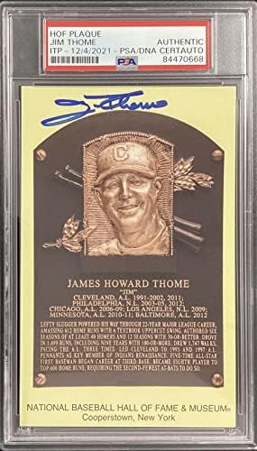 Jim Thome assinou a placa de ouro Hof Post -Cart Yellow Sox Indians Autograph PSA/DNA - MLB Cut Signature