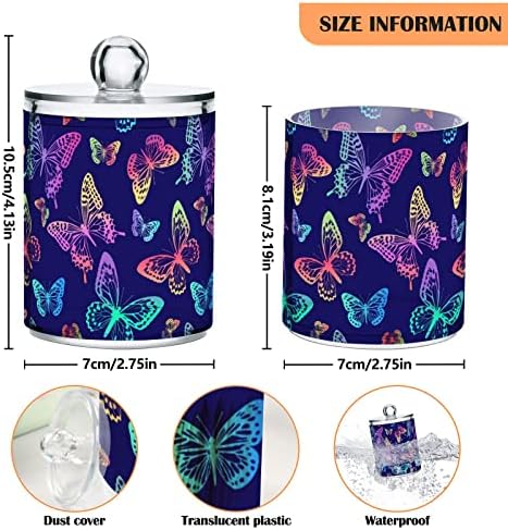 Mnsruu 2 Pacote Dispensador Organizador de suporte QTIP Purple Butterflies Butterflies Bather Storage Storage Ball