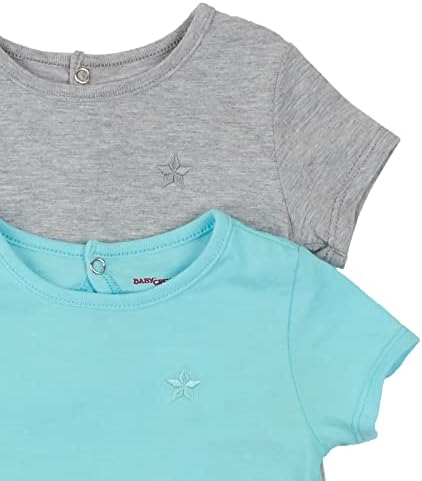 T -shirt de manga curta - 2 pacote - camiseta superior de cor sólida - camisas infantis e crianças - aconchegante e confortável