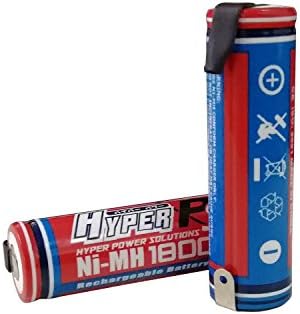 Hiperps 1.2V AA 1800mAh Ni-MH Bateria recarregável para dispositivos de alto dreno, carga rápida