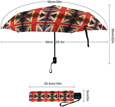British Flag Umbrella Umbrella portátil Provó do guarda -chuva dobrável para chuva Auto aberto