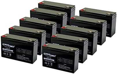 10 -PACK ExpertPower 6V 10AH Bateria de ácido de chumbo selado com terminal F1